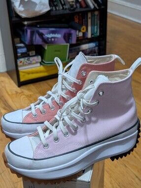 Converse Two-Tone Pink High-Top Platform Sneakers Custom Made